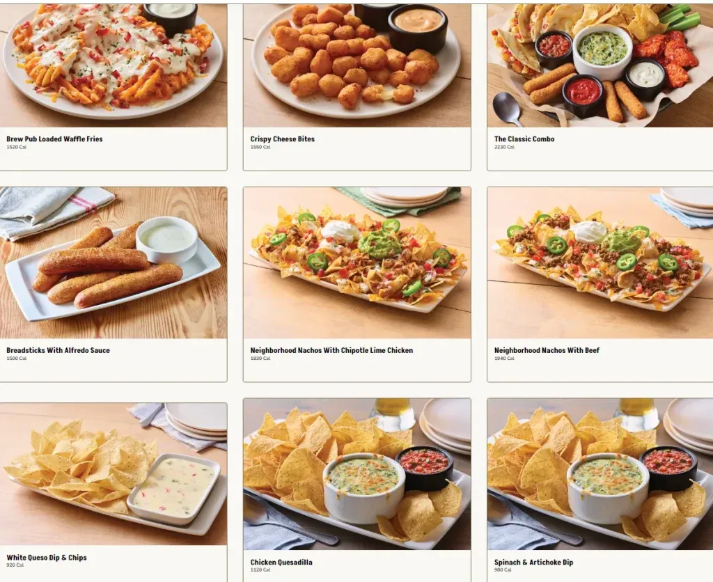 Applebees Appetizers Menu