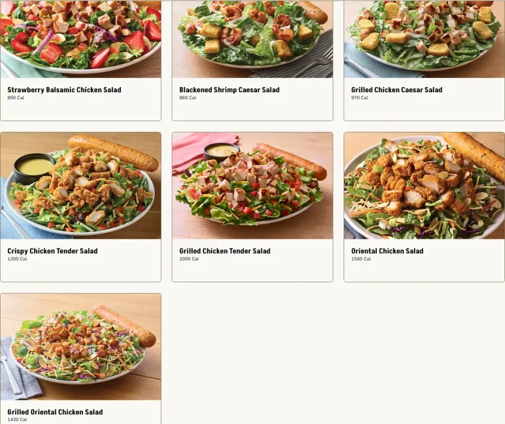 Applebees Salads Menu