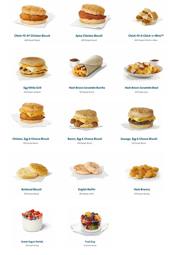 Chick Fil A Breakfast Menu