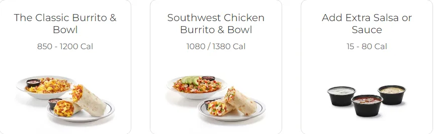 IHop Burritos & Bowls Menu