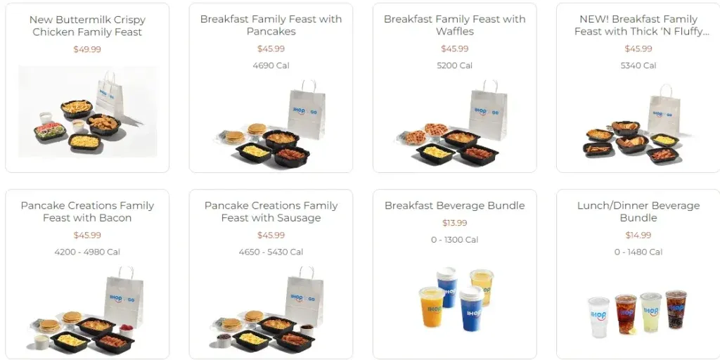 IHop Family Feasts Menu