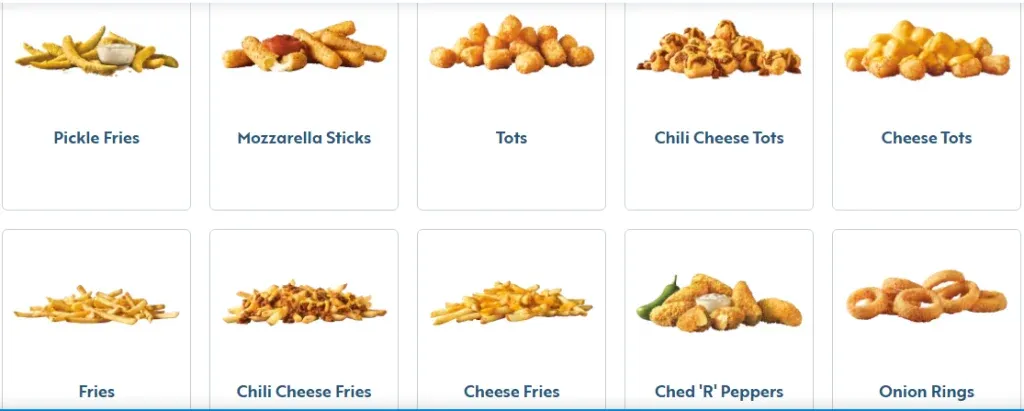 Sonic Snacks & Sides Menu