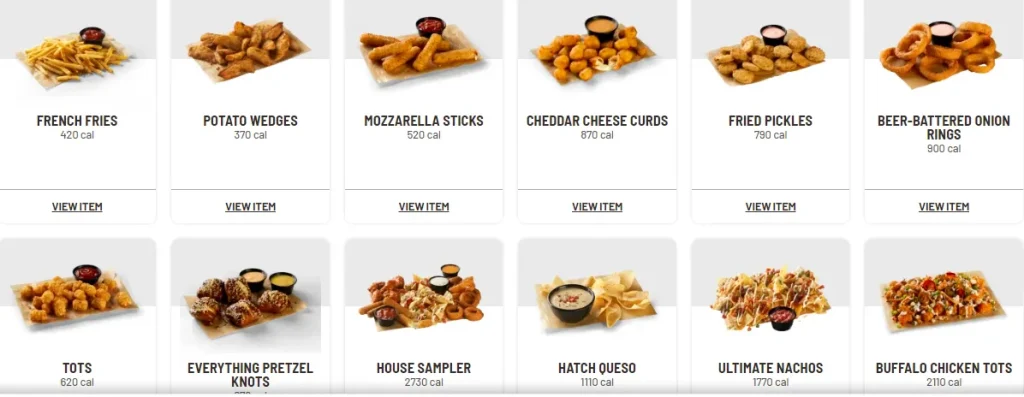 Buffalo Wild Wings Appetizers Menu