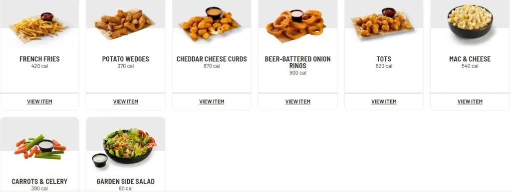 Buffalo Wild Wings Sides & Extras Menu