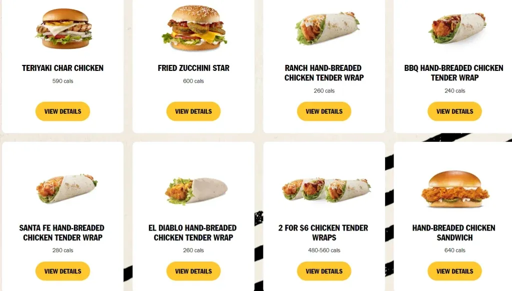 Carl's Jr. Chicken & More Menu