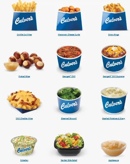 Culver's Sides Menu