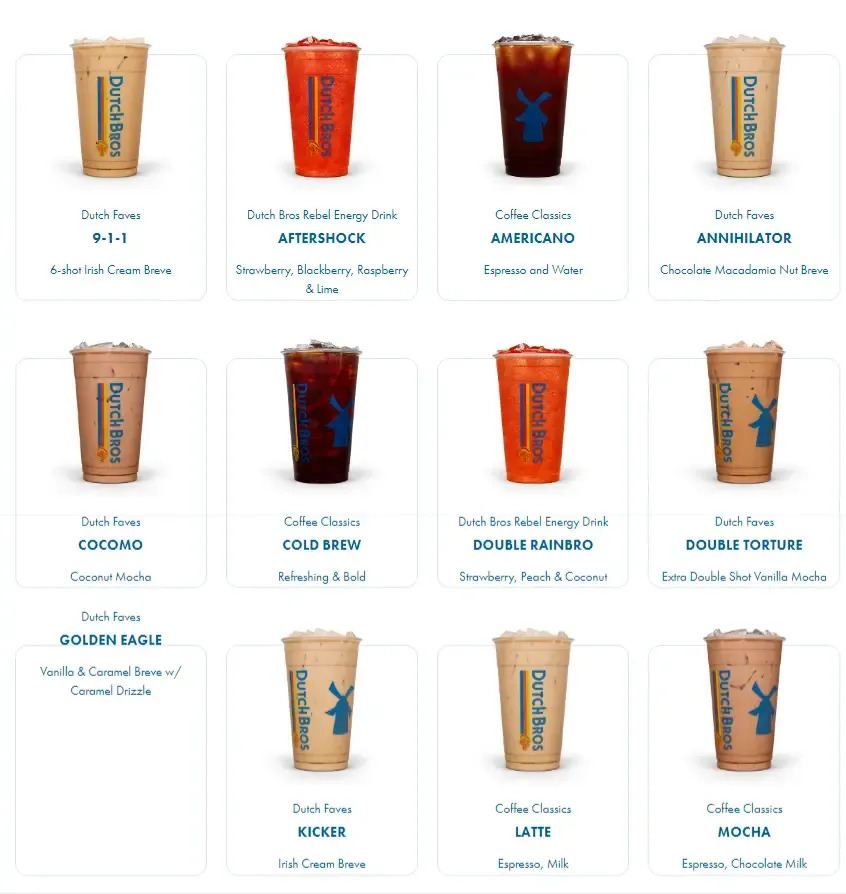 Dutch Bros Dutch Classics Menu