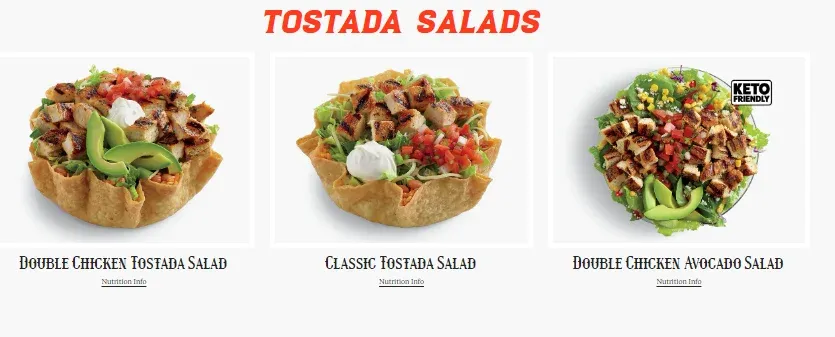 El Pollo Loco Double Tostadas Menu