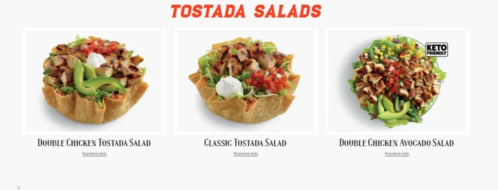 El Pollo Loco Salads Menu