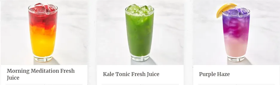 First Watch Fresh Juice Bar Menu