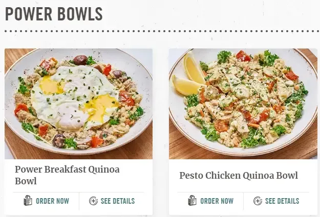 First Watch Power Bowls Menu