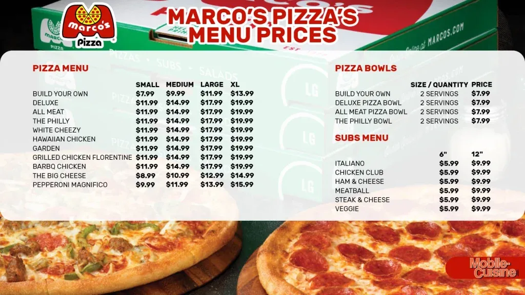 Marco's Pizza Menu