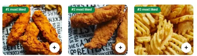 PDQ Picked for you Menu