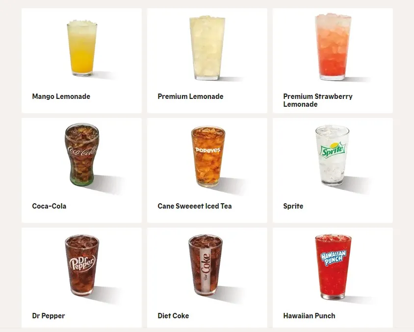 Popeyes Beverages Menu