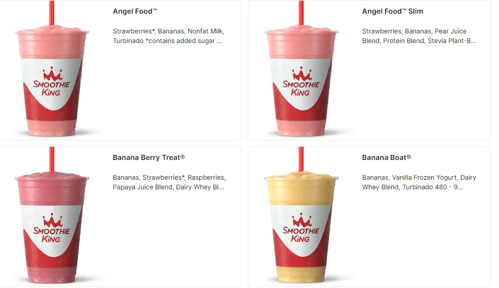 Smoothie King Most Popular Menu