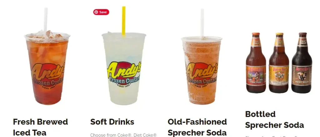 Andy's Frozen Custard Drinks Menu