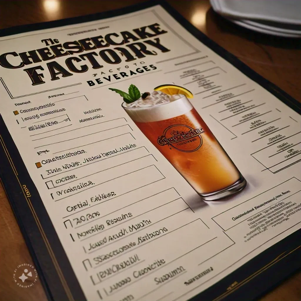The Cheesecake Factory Beverages Menu